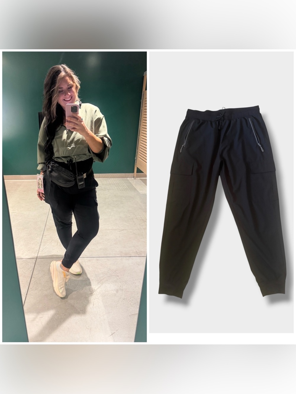 Libin Black Athleisure Cargo Joggers for Women - XL